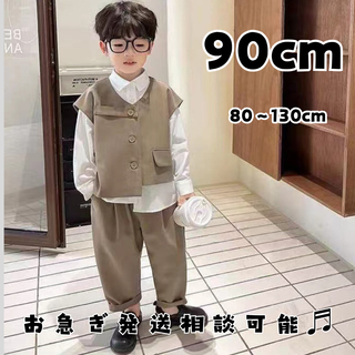 男の子　フォーマルスーツ　キッズ　子供　ベビー　セレモニースーツ　９０cm(ドレス/フォーマル)