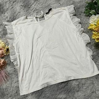 ロデオ(RODEO)の【RODEO】ノースリーブカットソー　フリル　ゆるだぼ(Tシャツ(半袖/袖なし))