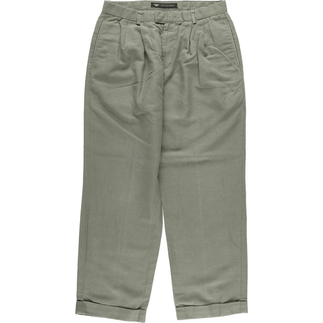 古着 90年代 ドッカーズ DOCKERS ツータック コットン×リネン 古着 90年代 ドッカーズ DOCKERS ツータック コットン×リネン