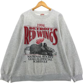 古着 90年代 NUTMEG NHL DETROIT RED WINGS デトロイトレッドウィングス プリントスウェットシャツ トレーナー USA製 メンズXL相当 ヴィンテージ /eaa535939(スウェット)