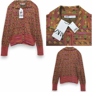 ZARA - ZARA プレーンニットジャケットパデッドショルダーの通販 ZARA - ZARA プレーンニットジャケットパデッドショルダーの通販