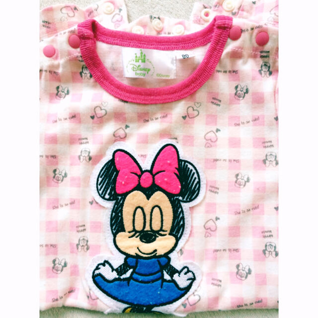 Disney(ディズニー)のミニーちゃん❤️半袖ロンパース80センチ✨ キッズ/ベビー/マタニティのベビー服(~85cm)(ロンパース)の商品写真