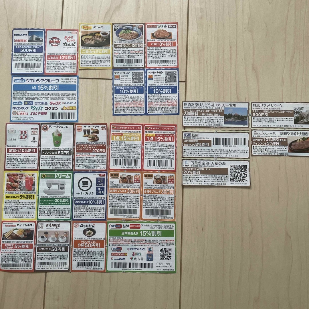 JAF クーポン 2025 春 チケットの優待券/割引券(レストラン/食事券)の商品写真