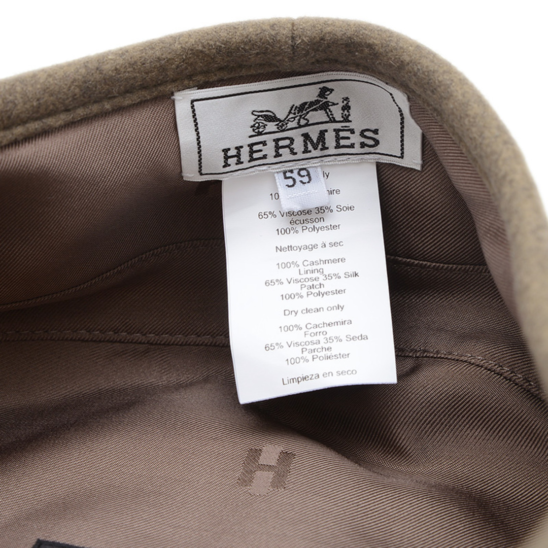 HERMES - エルメス ベレー帽 サントノーレ カシミヤ ブラウン 59 HERMES - エルメス ベレー帽 サントノーレ カシミヤ ブラウン 59