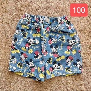 ディズニー　短パン　デニム　パンツ　レトロ　100