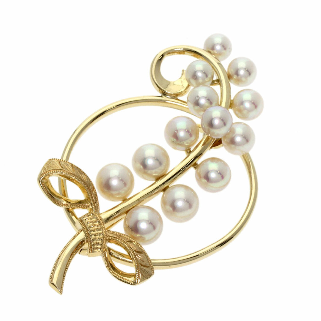 MIKIMOTO - MIKIMOTO パール 真珠 ブローチ K14YG レディースの MIKIMOTO - MIKIMOTO パール 真珠 ブローチ K14YG レディースの