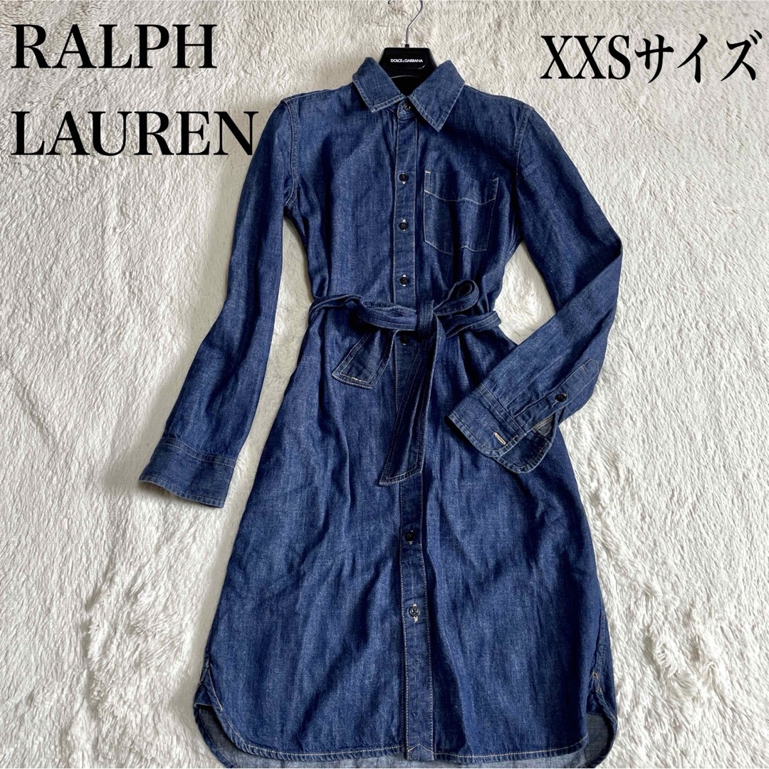 Ralph Lauren - 美品 ラルフローレン ベルト デニムワンピース Ralph Lauren - 美品 ラルフローレン ベルト デニムワンピース