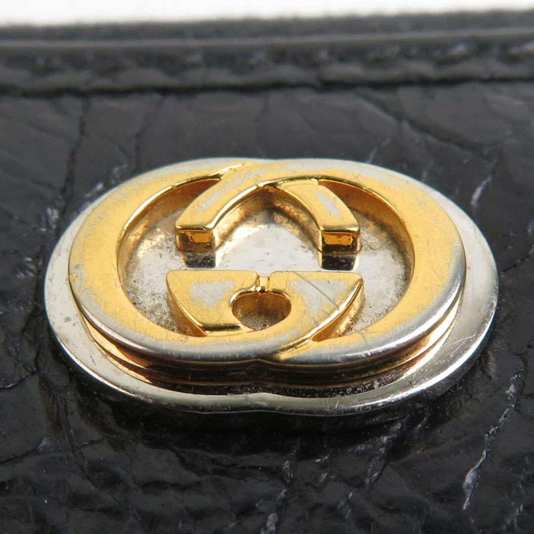 GUCCI - グッチ GUCCI カードケース レザー ブラック シルバー GUCCI - グッチ GUCCI カードケース レザー ブラック シルバー