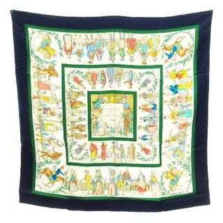 HERMES - エルメス 現代市民の服装 カレ 90 スカーフ 総柄 HERMES - エルメス 現代市民の服装 カレ 90 スカーフ 総柄