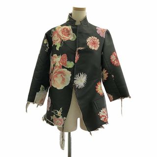 【美品】  Y's / ワイズヨウジヤマモト | 断ち切り ほつれ加工 ジャガード エンブロイダリー カットアウト ジャケット | 3 | チャコールブラック/マルチカラー | レディース(その他)