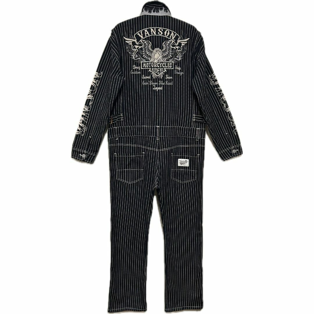 VANSON - ＊VANSON ウォバッシュ イーグル 刺繍 襟 袖 プリント つなぎ XL