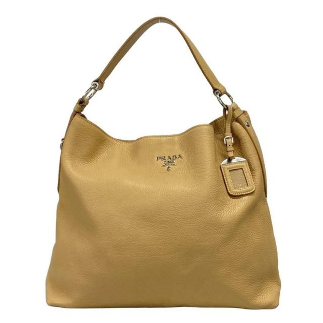 PRADA - PRADA(プラダ) ショルダーバッグ ロゴ ベージュ レザー PRADA - PRADA(プラダ) ショルダーバッグ ロゴ ベージュ レザー