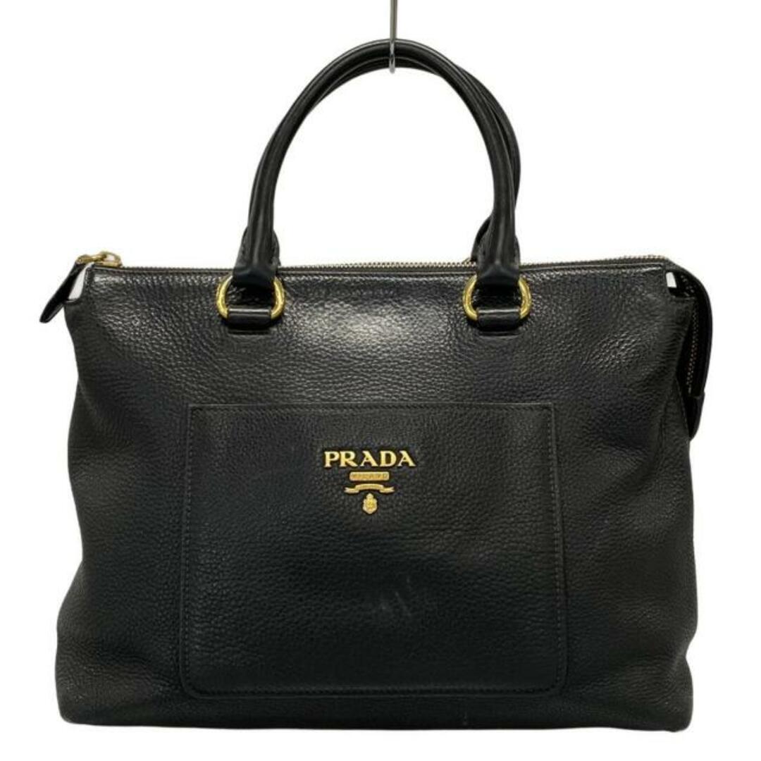 PRADA - PRADA(プラダ) ハンドバッグ ロゴ 黒 レザーの通販 by PRADA - PRADA(プラダ) ハンドバッグ ロゴ 黒 レザーの通販 by