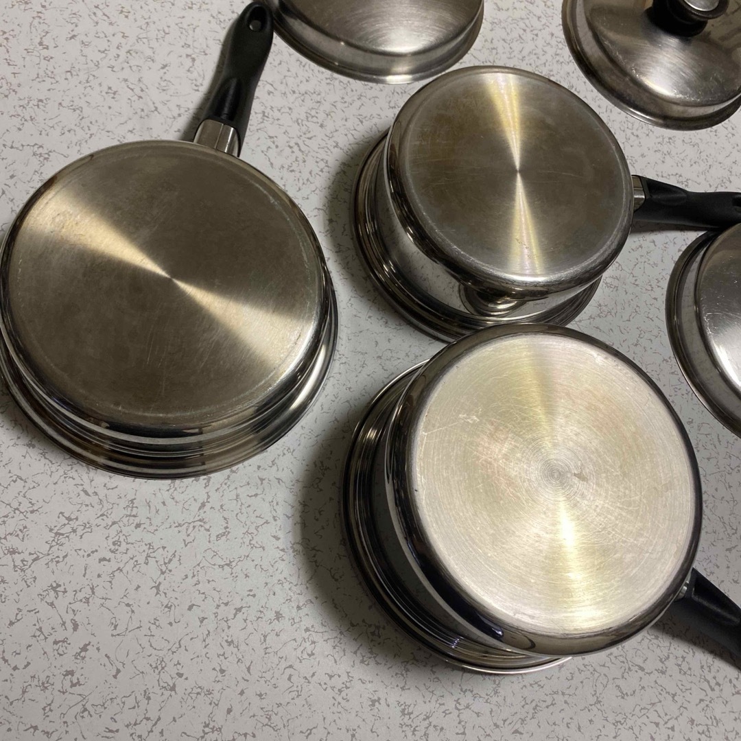 Amway - アムウェイステンレススチール 無水片手鍋 IH対応3個 Amway - アムウェイステンレススチール 無水片手鍋 IH対応3個