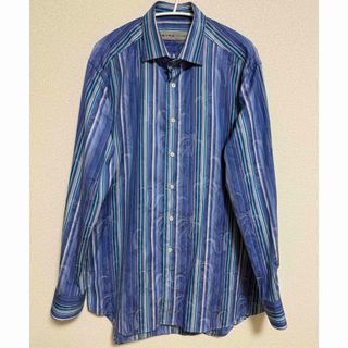 ETRO - ETRO エトロ カジュアルシャツ 41(XL位) 青系x白 ETRO - ETRO エトロ カジュアルシャツ 41(XL位) 青系x白