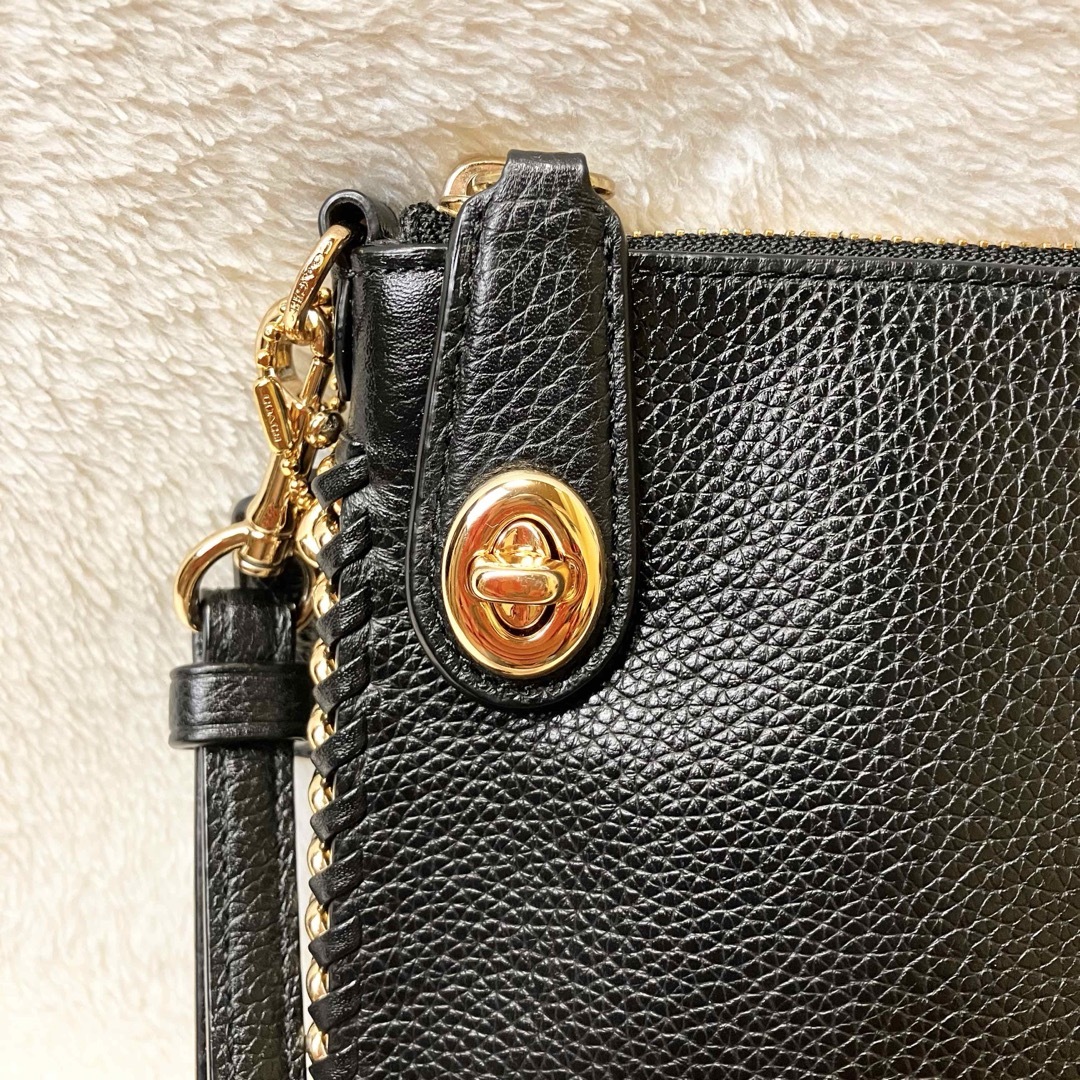 COACH - ✨美品 COACH ブラック しぼ革レザー クラッチバッグ COACH - ✨美品 COACH ブラック しぼ革レザー クラッチバッグ