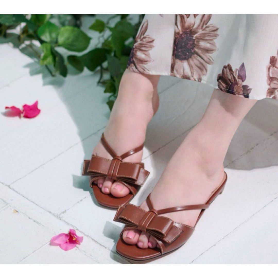 Her lip to - Herlipto Big Bow Sandals brown 37の通販 by Her lip to - Herlipto Big Bow Sandals brown 37の通販 by