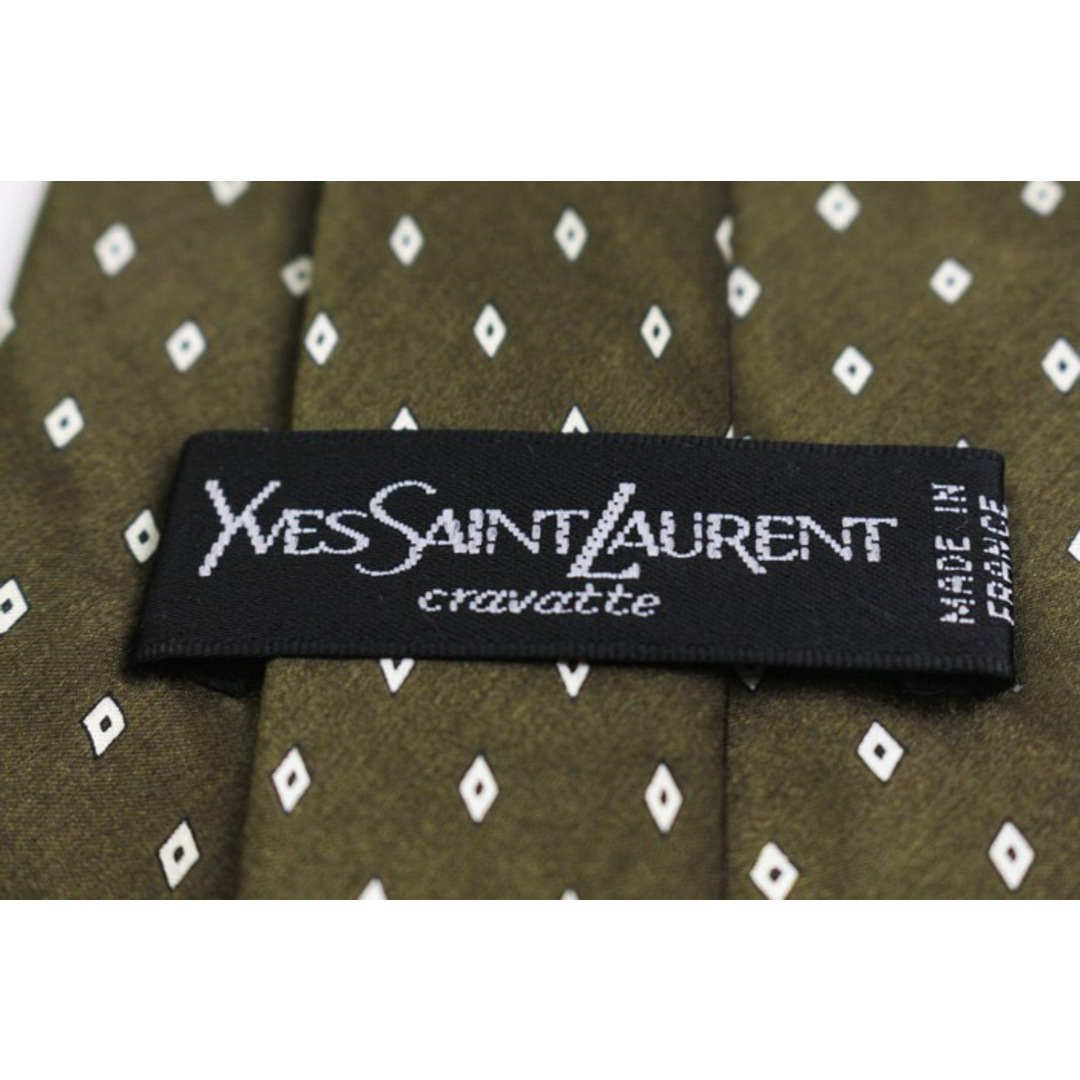 イヴ・サンローラン ブランド ネクタイ YSL ロゴ 小紋柄 シルク イヴ・サンローラン ブランド ネクタイ YSL ロゴ 小紋柄 シルク