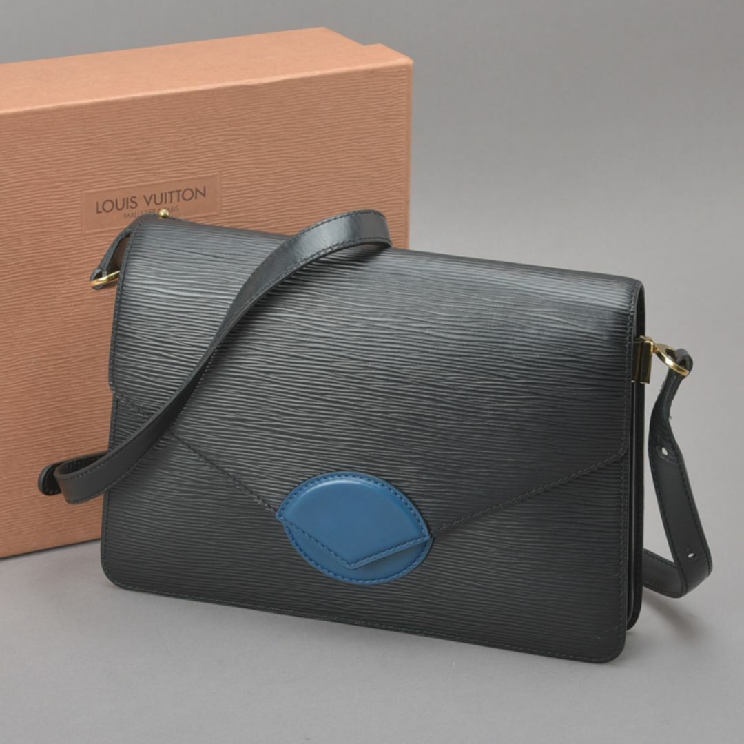 LOUIS VUITTON - 美品◇ルイヴィトン オッシュ ショルダーバッグ エピ レザー ブラック 青 箱付