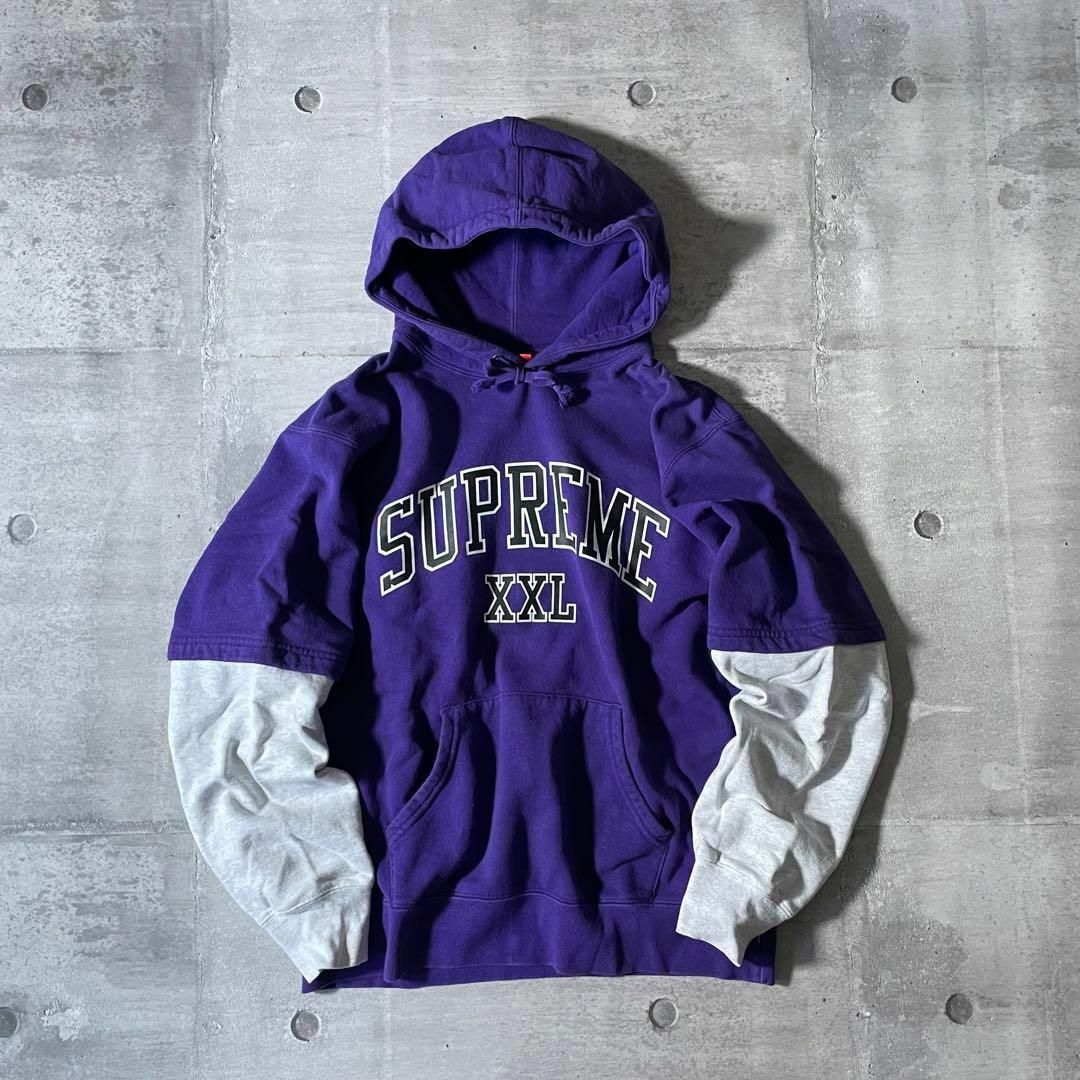 Supreme - 20ss SUPREME パーカー アーチロゴ 重ね着風 Supreme - 20ss SUPREME パーカー アーチロゴ 重ね着風