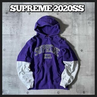 Supreme - 20ss SUPREME パーカー アーチロゴ 重ね着風 Supreme - 20ss SUPREME パーカー アーチロゴ 重ね着風