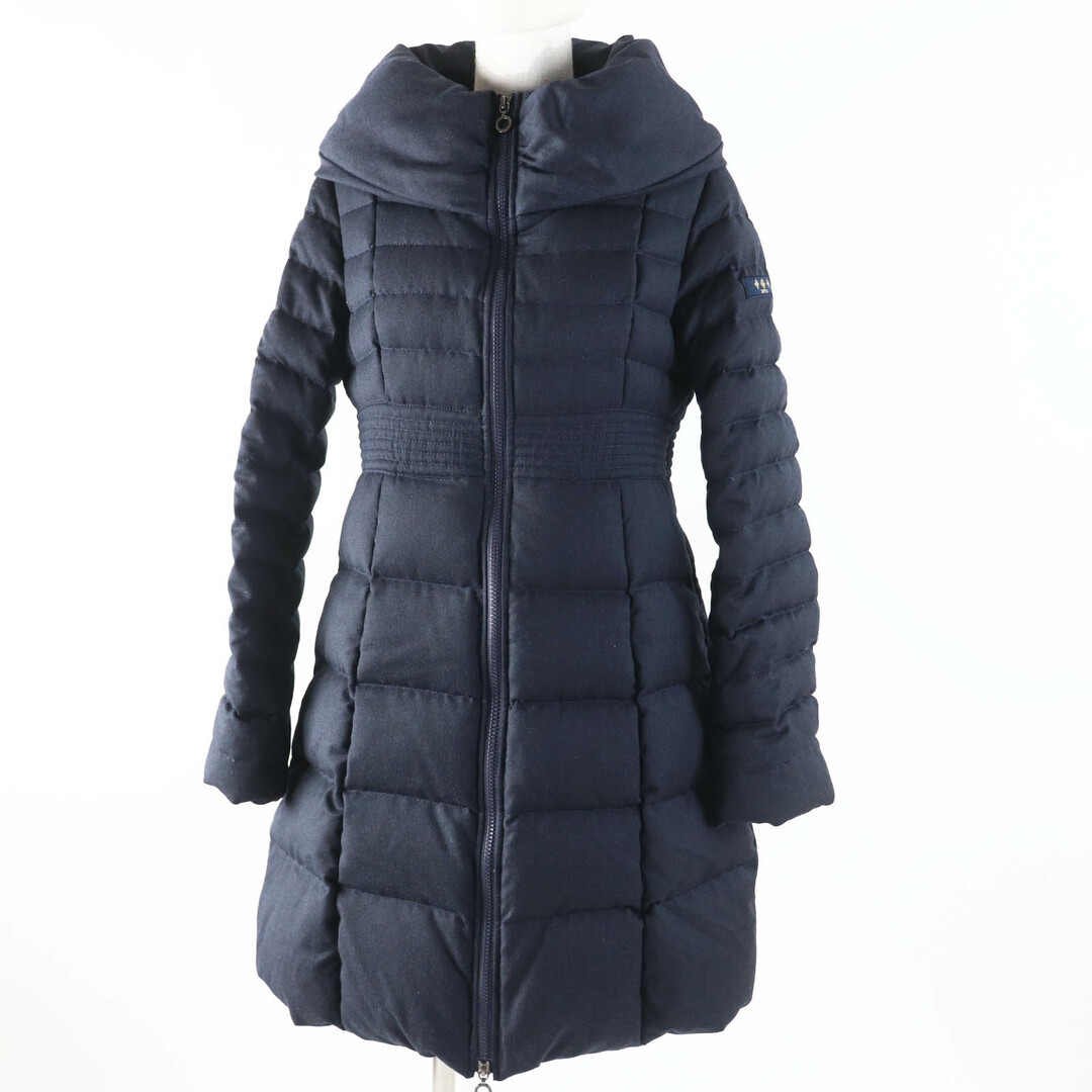TATRAS - 美品◎TATRAS タトラス LTA6FW4216 ロゴワッペン付き 美シルエット ショールカラー ダウンコート ネイビー 2 ブルガリア製 正規品 レディース