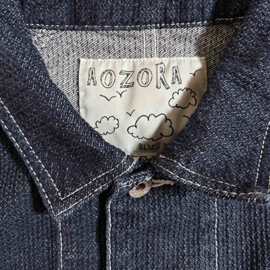 aozora - 美品 AOZORA刺し子 デニムカバーオール インディゴ aozora - 美品 AOZORA刺し子 デニムカバーオール インディゴ