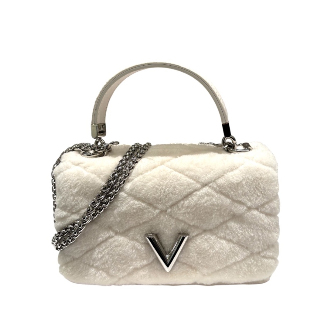LOUIS VUITTON - 　ルイ・ヴィトン LOUIS VUITTON GO-14PM M12706 ホワイト　シルバー金具 ミンクファー/ラム/レザー レディース ショルダーバッグ