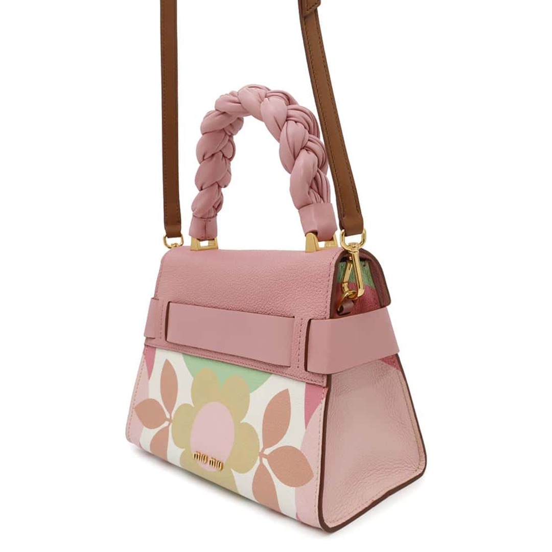 ミュウミュウ ハンドバッグ フラワー レザー 5BA046 Miu Miu