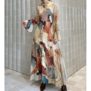 Ameri VINTAGE - 新品 FLOWER PRINT VELOUR DRESSの通販 by cc Ameri VINTAGE - 新品 FLOWER PRINT VELOUR DRESSの通販 by cc