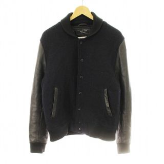 ビームスライツ Herris Tweed スタジャン アウター レザー切替 L ビームスライツ Herris Tweed スタジャン アウター レザー切替 L