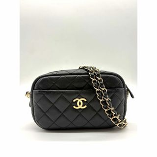 シャネル(CHANEL)のCHANEL シャネル キャビアスキン カメラバッグ ロゴ ショルダーバッグ ゴールド金具 ブラック  【中古】ABランク(ショルダーバッグ)