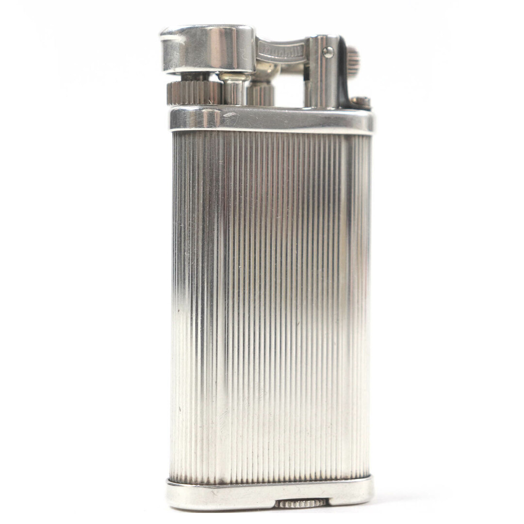 Dunhill - 美品□Dunhill ダンヒル ストライプ ユニーク ハンマー式 オーバル ガスライター 喫煙具 シルバー イングランド製 メンズ 着火確認済み