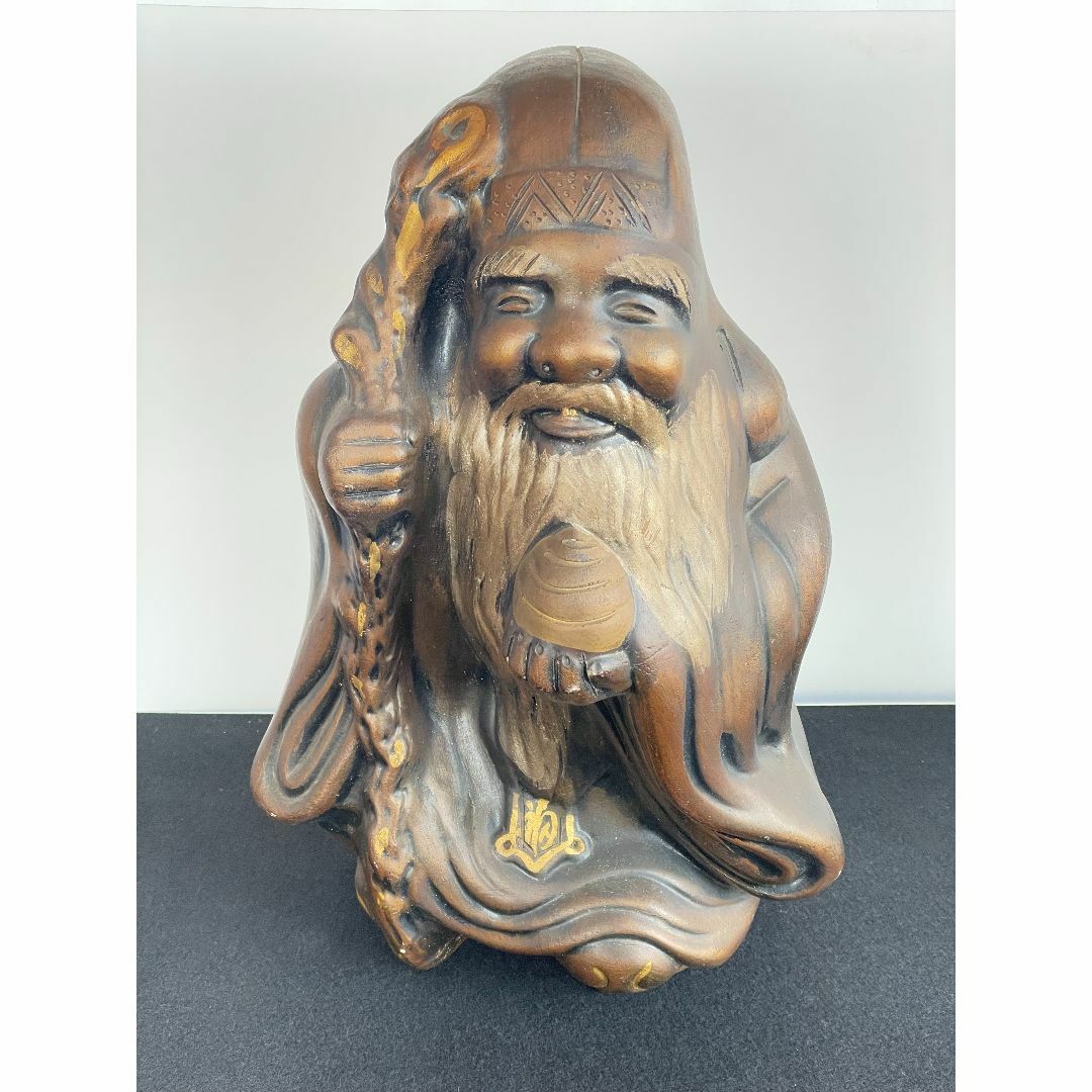 七福神 長命 福禄寿 寿老人 長寿延命 富貴長寿 彫刻 置物 縁起 美術品 銅製