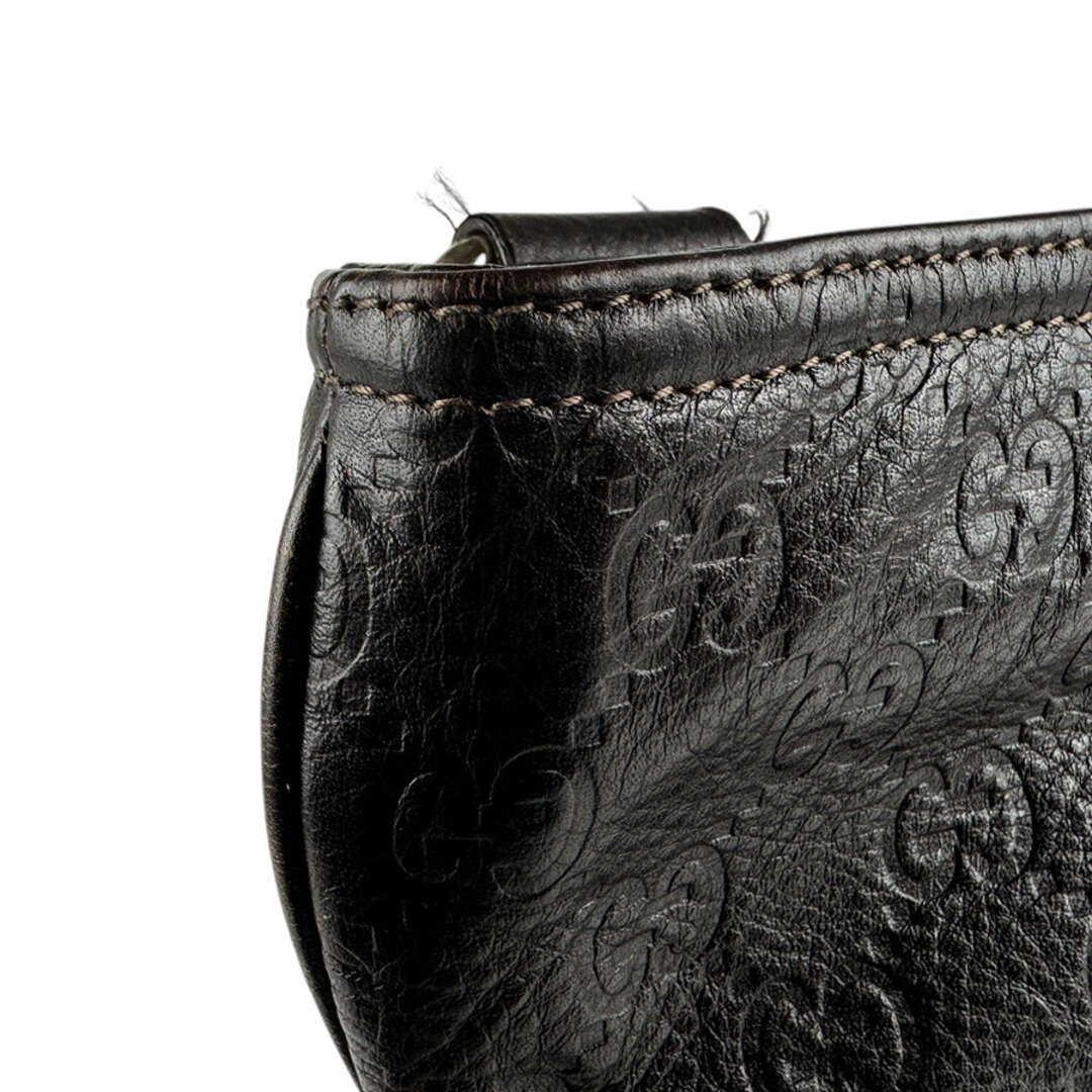 GUCCI - グッチ GUCCI ショルダーバッグ レザー ダークブラウン GUCCI - グッチ GUCCI ショルダーバッグ レザー ダークブラウン