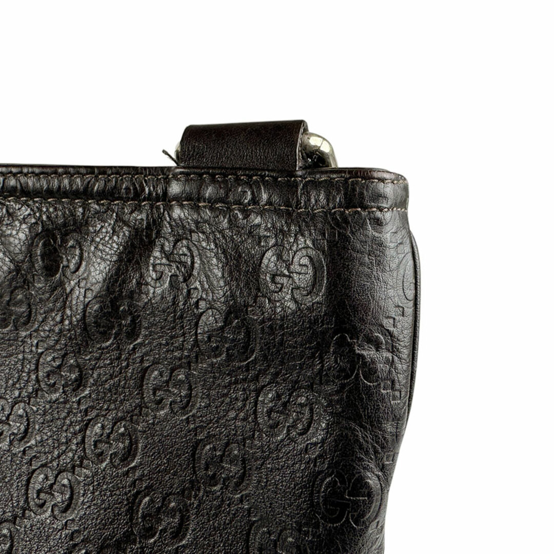 GUCCI - グッチ GUCCI ショルダーバッグ レザー ダークブラウン GUCCI - グッチ GUCCI ショルダーバッグ レザー ダークブラウン