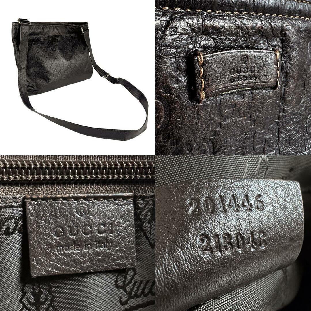 GUCCI - グッチ GUCCI ショルダーバッグ レザー ダークブラウン GUCCI - グッチ GUCCI ショルダーバッグ レザー ダークブラウン