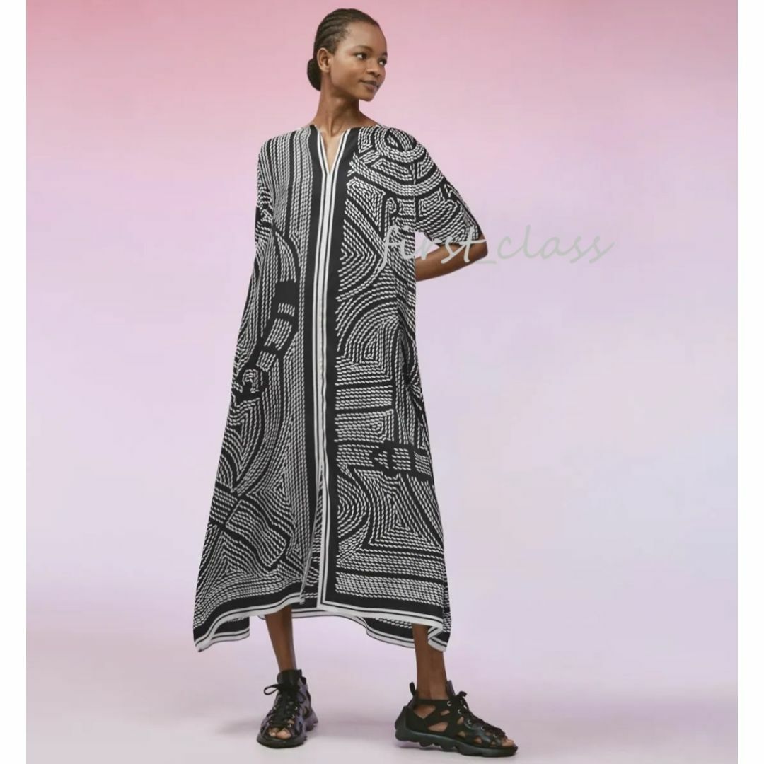 美品★HERMES★レア品★カフタン★最高級シルク★ロングワンピース 美品☆HERMES☆レア品☆最高級シルク☆カフタン☆ロングワンピース