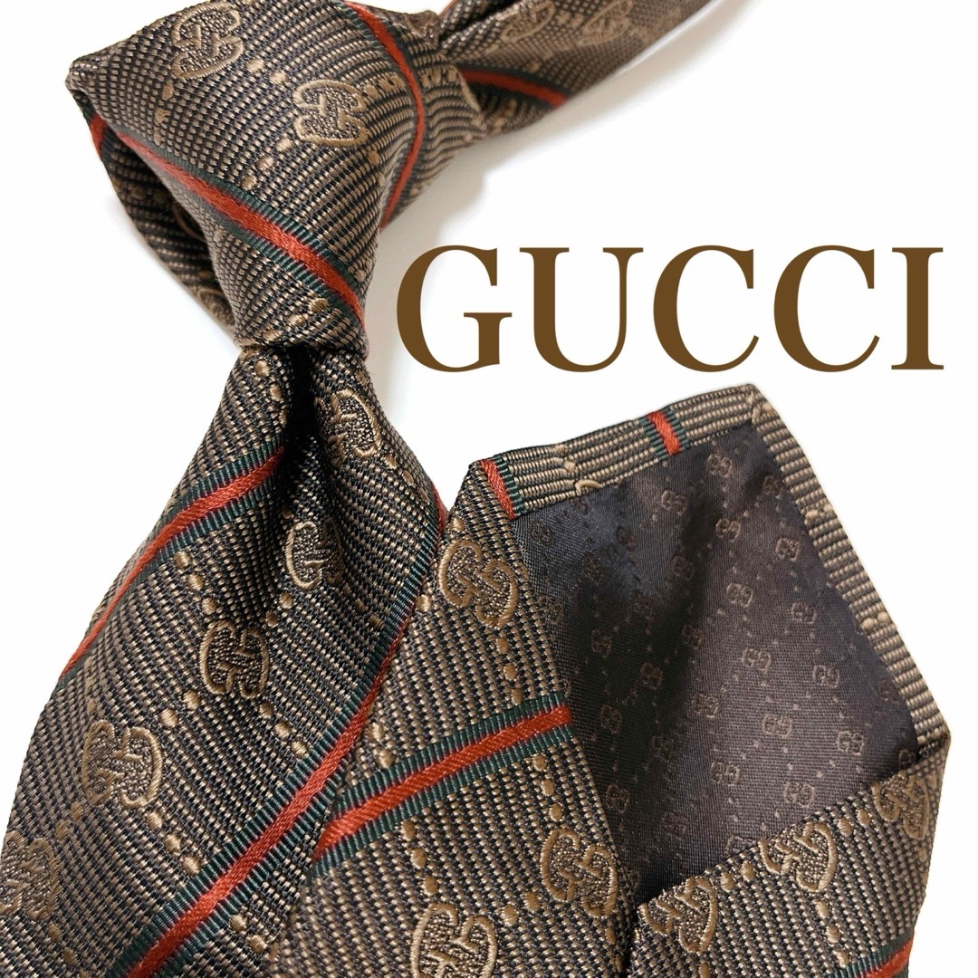 GUCCI - 美品 グッチ ネクタイ ハイブランド GG柄 インター GUCCI - 美品 グッチ ネクタイ ハイブランド GG柄 インター