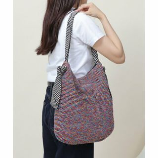 【ミックス】【A4対応】テープハンドル ラメ糸編み トートバッグ(かごバッグ/ストローバッグ)