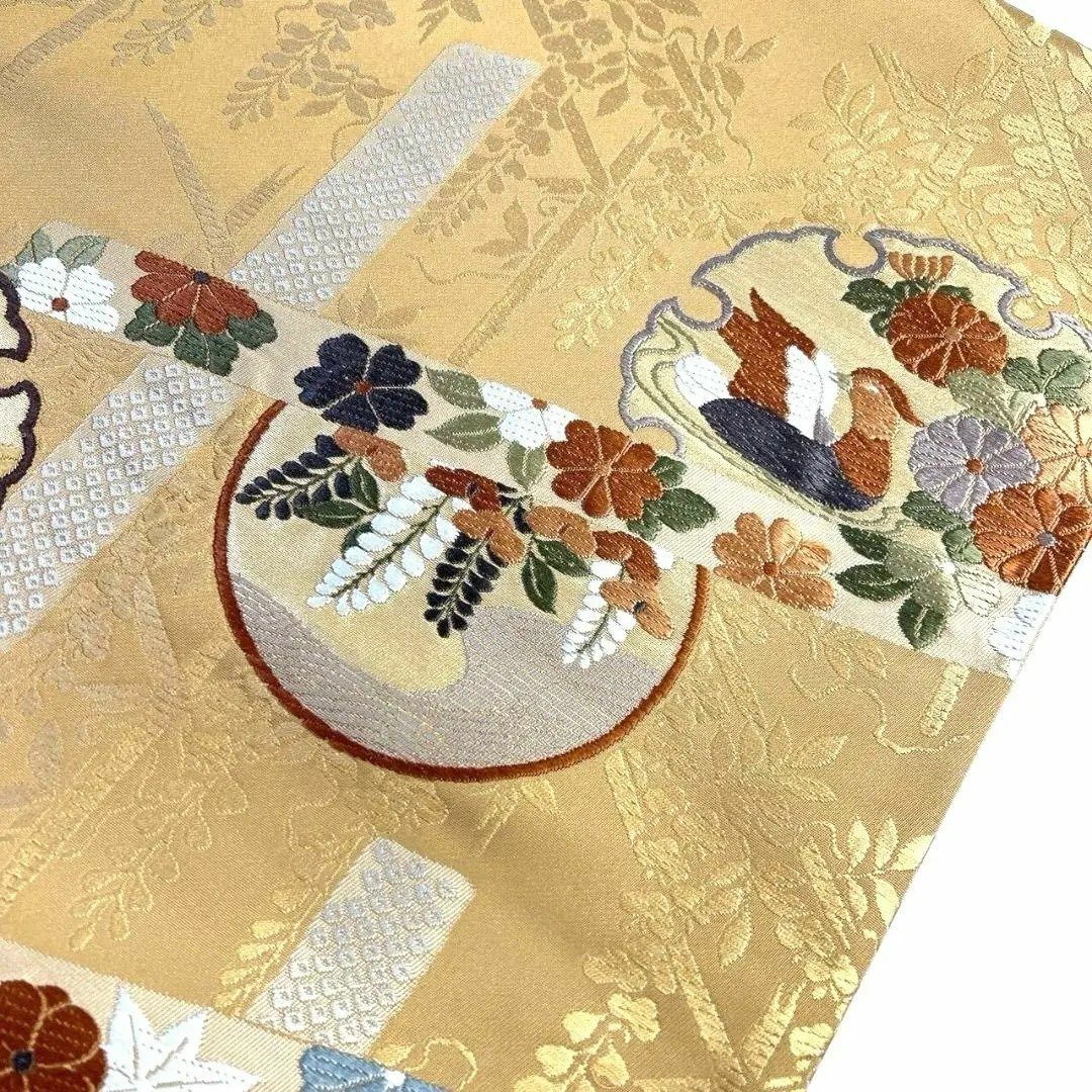 袋帯 雪輪 藤の花 菊花 松 鹿の子 着物 042a pの通販 by TSUMUGI