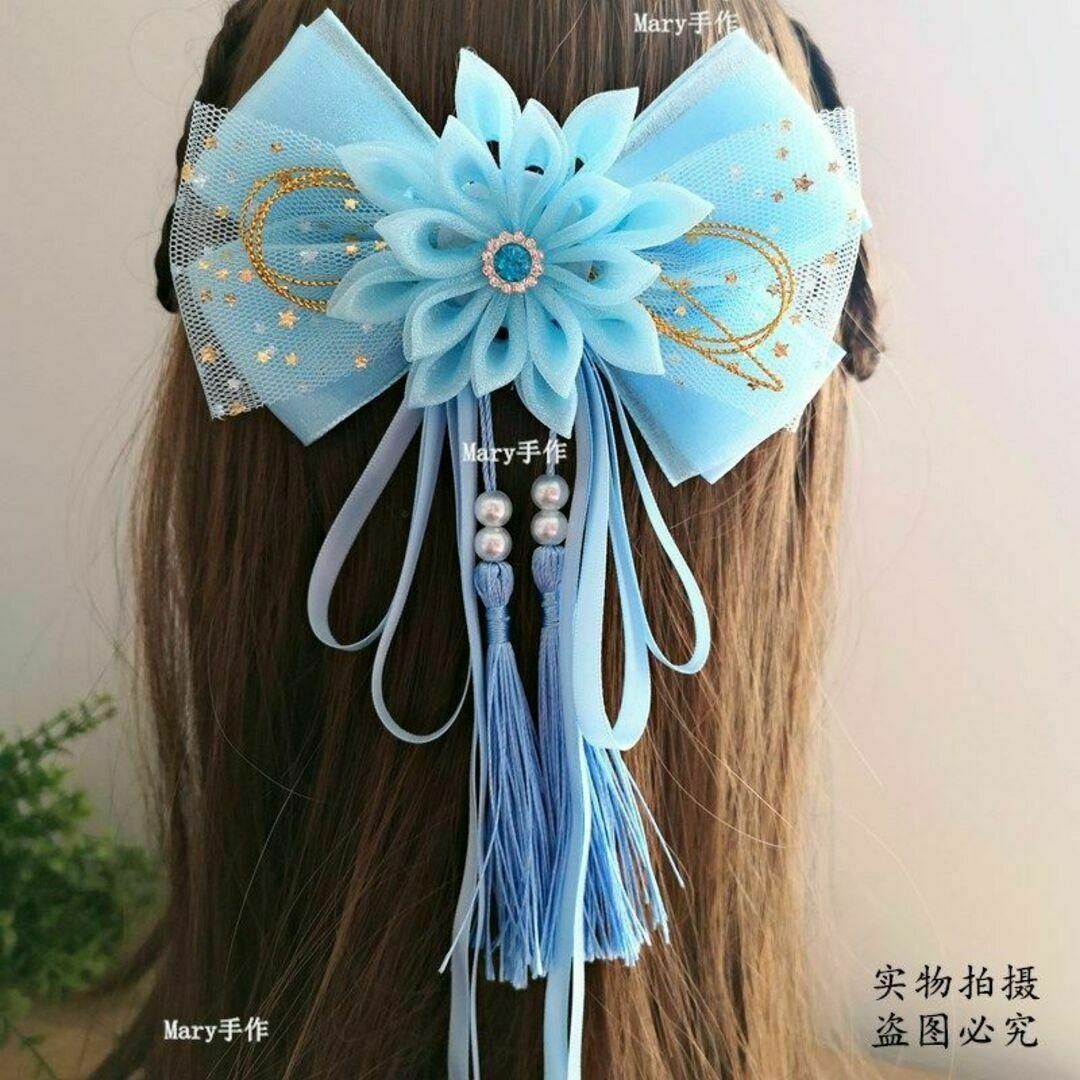 ヘアアクセサリーコスプレ小物七五三和装着物浴衣花リボンお花セレモニー春物可愛い新 レディースのヘアアクセサリー(ヘアピン)の商品写真