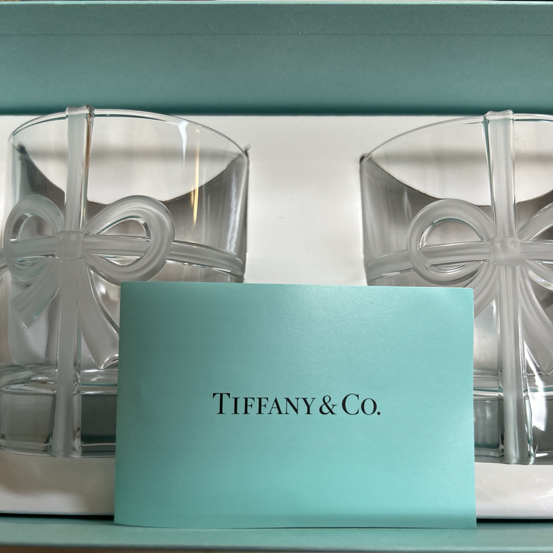 Tiffany & Co. - Tiffany&Co. ロックグラス 2個セット リボン 未 Tiffany & Co. - Tiffany&Co. ロックグラス 2個セット リボン 未