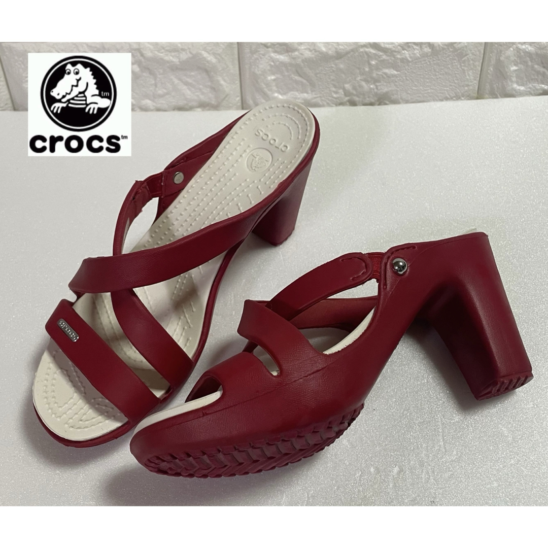 入手困難品 クロックス サイプラス ヒールサンダル W7 ブラウン