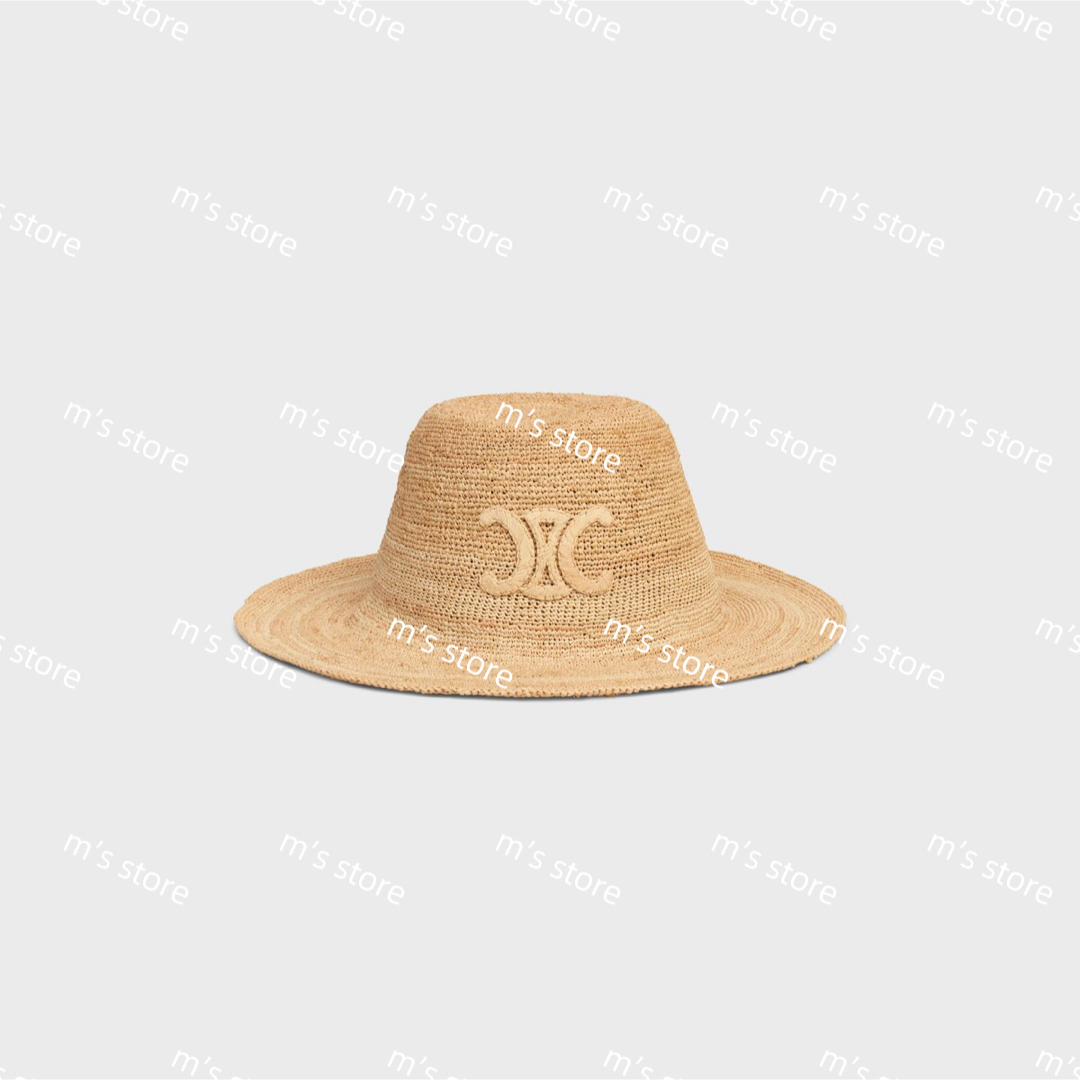 CELINE - 新品 CELINE セリーヌ トリオンフ ハット 麦わら帽子 CELINE - 新品 CELINE セリーヌ トリオンフ ハット 麦わら帽子