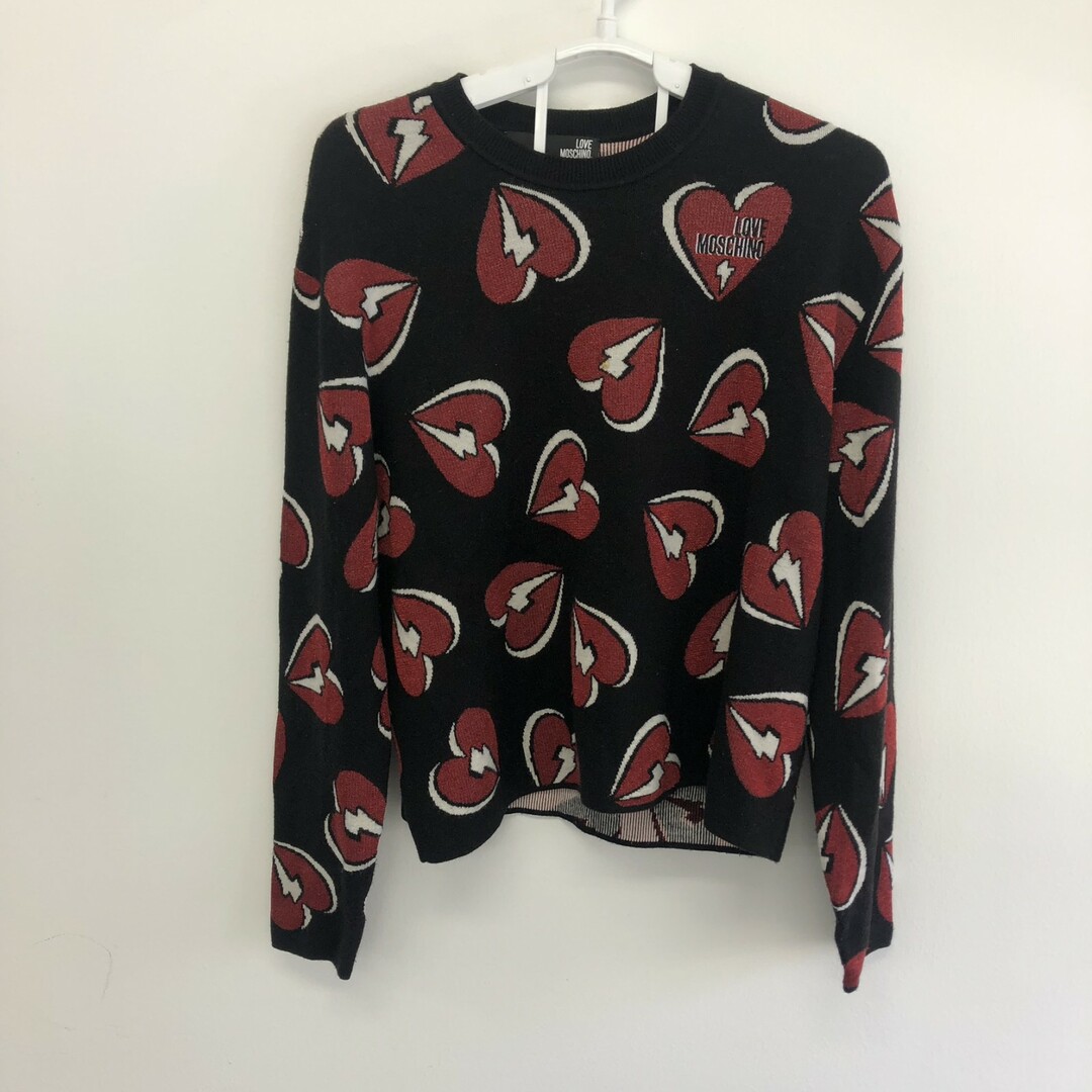 【LOVE MOSCHINO】ラブモスキーノ トップス 総柄トップス 長袖 黒系 ブラック