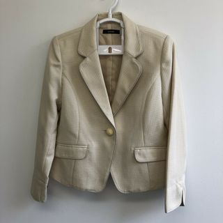 【SHOO LA RUE】シューラルー　ジャケット　長袖　セットアップ　ベージュ　M～L　フォーマル　　スカート　シンプル　オフィス(セット/コーデ)