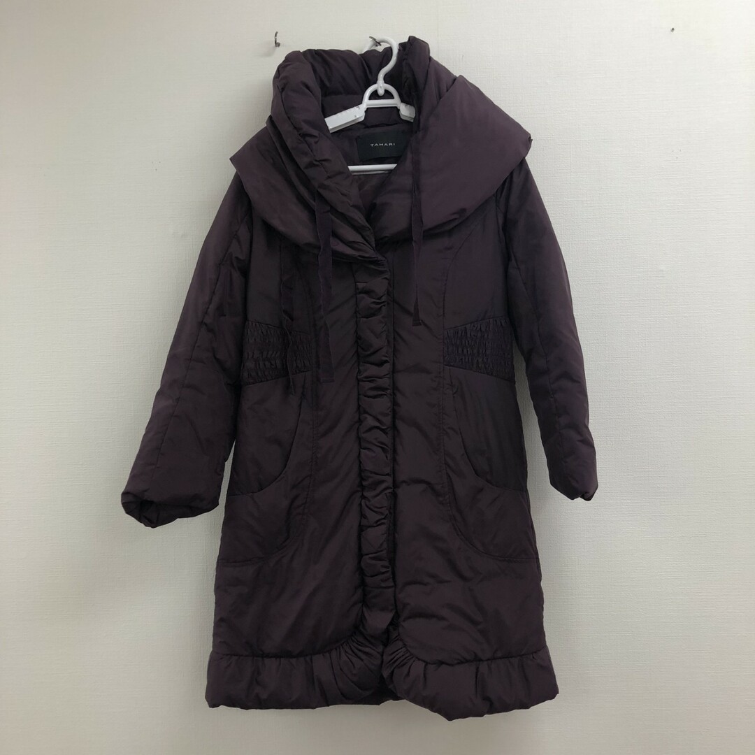 【TAHARI】タハリ　パープル　紫　コート　ダウンコート　ダウン　ロングコート　アウター　レディース　中綿