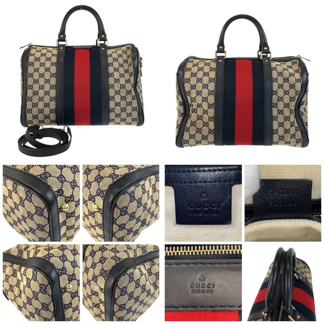 GUCCI - GUCCI グッチ シェリーライン グレー ネイビー ゴールド