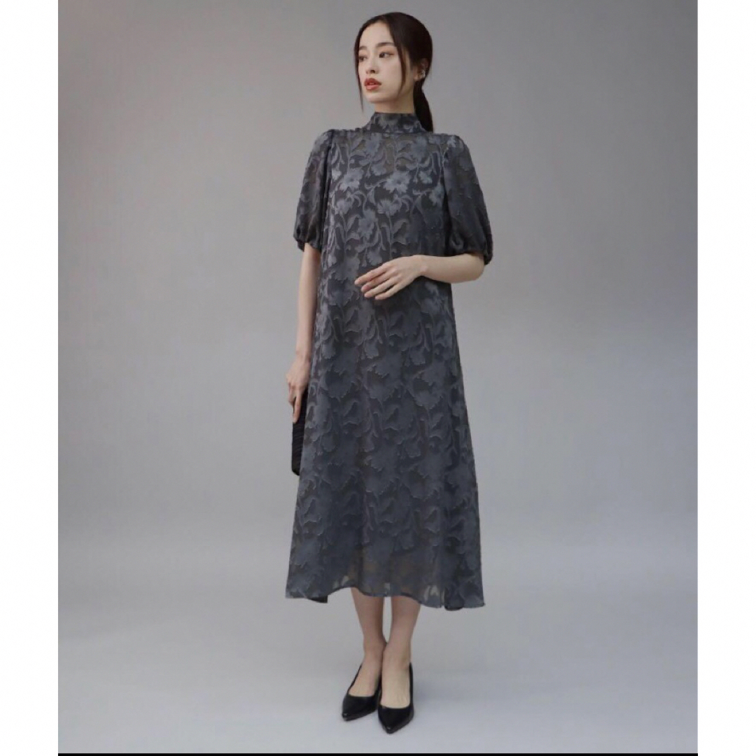 J by blue バックリボンジャガードドレス L アーミー 結婚式ドレス